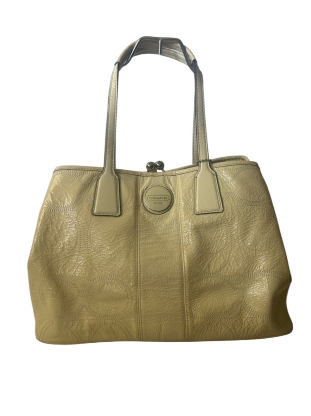 Coach Cream Leather Tote Bag